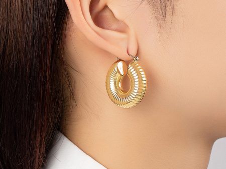 18K Gold-Plated Shell Huggie Earrings on Sale