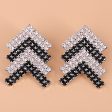 Black & White Cubic Zirconia & Silver-Plated Arrow Stud Earrings Discount