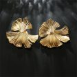 18K Gold-Plated Lotus Leaf Stud Earrings For Cheap