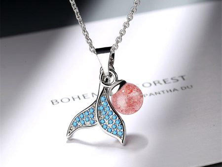 Strawberry & Cubic Zirconia Fishtail Pendant Necklace on Sale