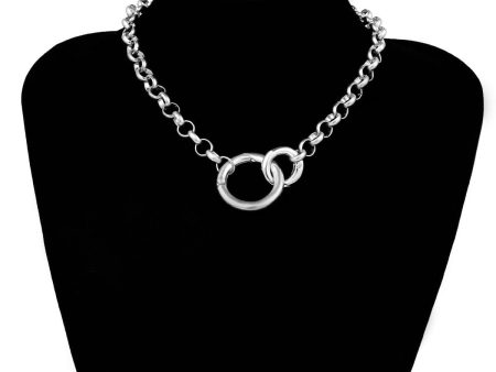 Silver-Plated Cable Chain Choker Necklace Online now