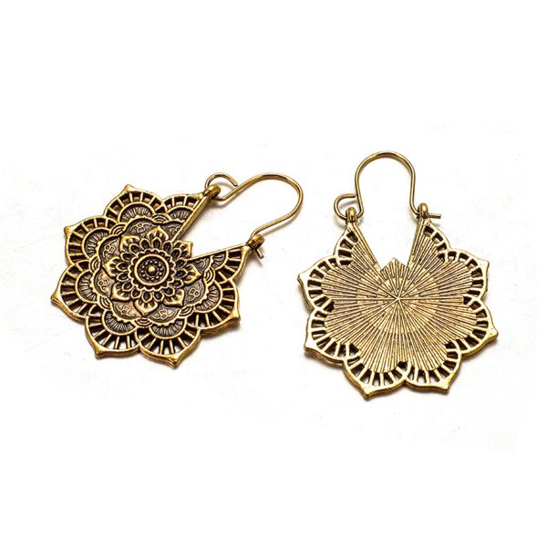 18K Gold-Plated Floral Huggie Earrings Online Sale