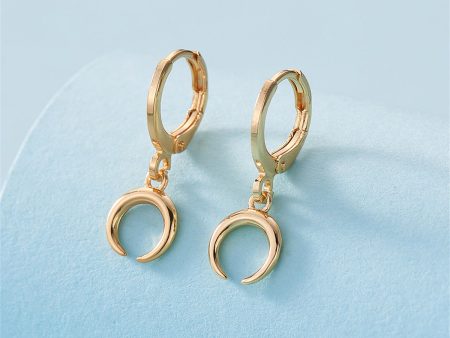 18K Gold-Plated Crescent Moon Huggie Earrings Hot on Sale