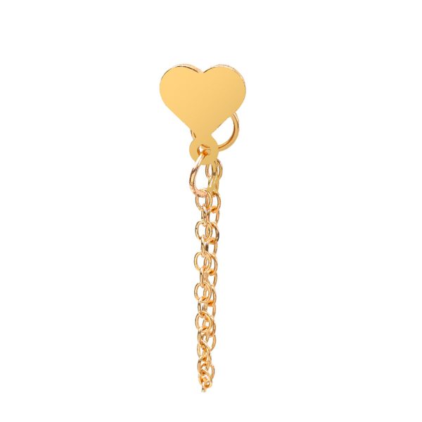 18K Gold-Plated Heart Chain Ear Jacket For Discount