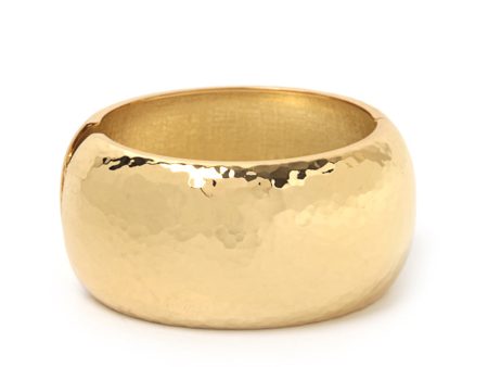 18K Gold-Plated Hammered Bangle Online Hot Sale