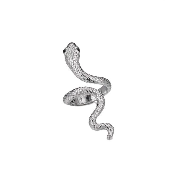 Silver-Plated Snake Bypass Ring Discount