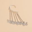 Silver-Plated Butterfly Tassel Ear Cuff on Sale