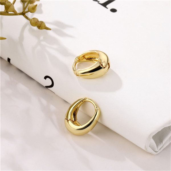 18K Gold-Plated Ellipse Huggie Earrings Online