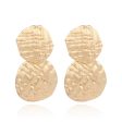 18K Gold-Plated Textured Medallion Drop Earrings Hot on Sale