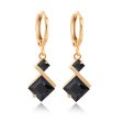 Black Crystal & 18K Gold-Plated Princess-Cut Drop Earrings on Sale