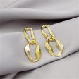 18K Gold-Plated Abstract Interlocked Oval Drop Earrings Online Hot Sale