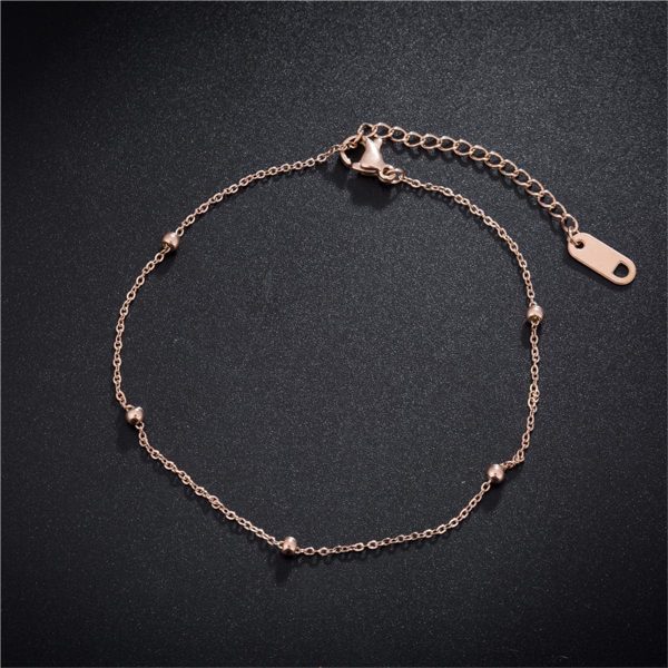 18K Rose Gold-Plated Beaded Station Bracelet Cheap