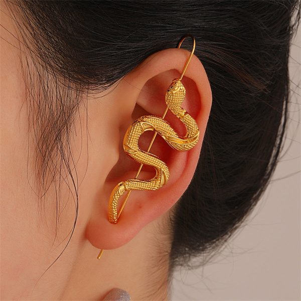 18K Gold-Plated Snake Ear Cuff For Sale