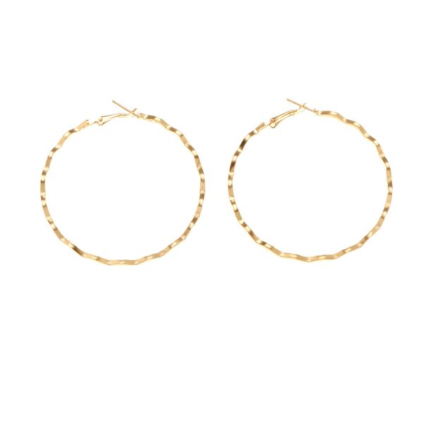 18K Gold-Plated Wavy Hoop Earrings Cheap