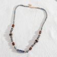 Blue & Brown Bead Necklace For Discount