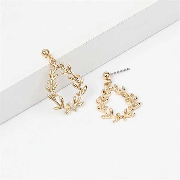 18K Gold-Plated Leaf Cluster Drop Earrings Discount