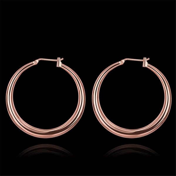 18K Rose Gold-Plated Polished Barrel Hoop Earrings Online