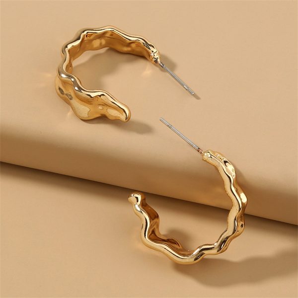 18K Gold-Plated Leaf Huggie Earrings on Sale