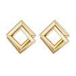 18K Gold-Plated Interlocked Open Rhombus Stud Earrings Online Hot Sale