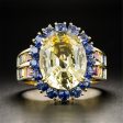 Yellow Cubic Zirconia & 18K Gold-Plated Vintage-Inspired Ring Sale