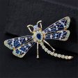 18K Gold-Plated & Blue Cubic Zirconia Dragonfly Brooch Discount