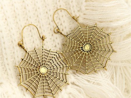 18K Gold-Plated Cobweb Drop Earrings Online