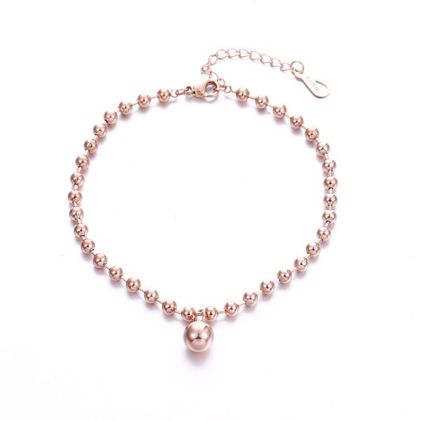 18K Rose Gold-Plated Bead Anklet Online now