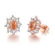 Yellow Crystal & Cubic Zirconia Flower Stud Earrings Online Sale