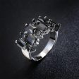 Black Crystal & Black Cubic Zirconia Radiant-Cut Cluster Pavé Ring Discount