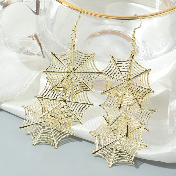 18K Gold-Plated Linked Cobweb Drop Earrings Online Hot Sale