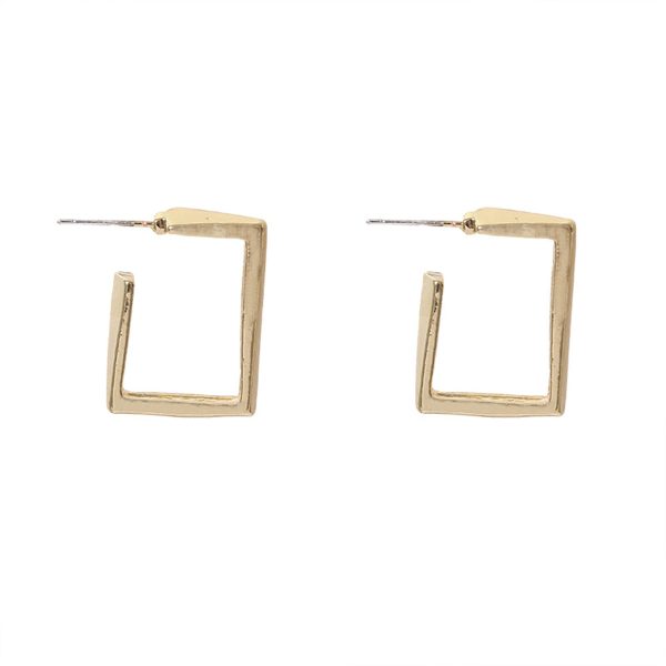 18K Gold-Plated Square Huggie Earrings Hot on Sale