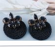 Black Crystal & Cubic Zirconia Butterfly Drop Earrings For Cheap