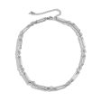 Silver-Plated Open Oval Station Necklace Cheap