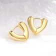 18K Gold-Plated Heart Huggie Earrings Online Sale