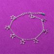 Silver-Plated Open Star Anklet For Discount