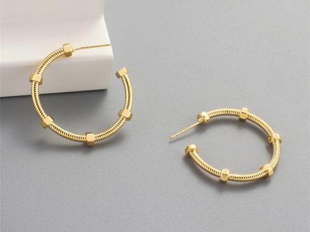 18K Gold-Plated Screw Hoop Earrings Sale