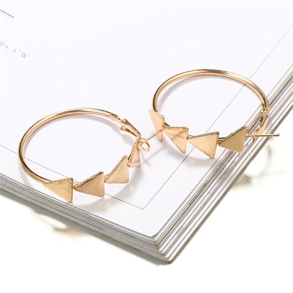 18K Gold-Plated Triangle Quartet Hoop Earrings For Discount