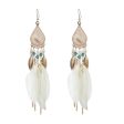 Beige Feather & 18K Gold-Plated Feather Drop Earrings Hot on Sale