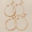 18K Gold-Plated Open Heart & Beaded Anklet Set Online Sale