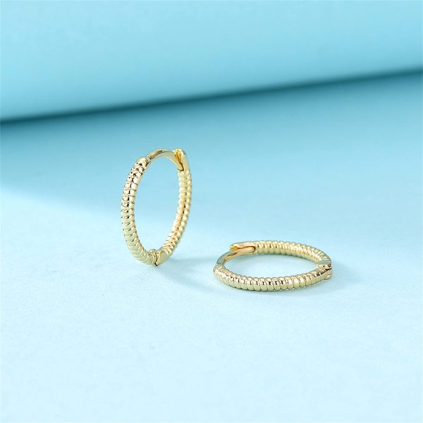 18K Gold-Plated Twine Huggie Earrings Hot on Sale