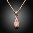 18K Rose Gold-Plated Filigree Teardrop Pendant Necklace Sale