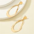 18K Gold-Plated Twisted Open Drop Earrings For Sale