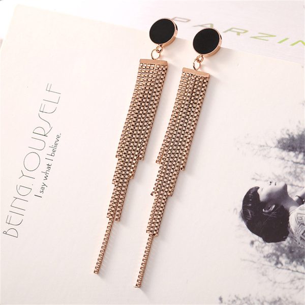 Black Acrylic & 18K Rose Gold-Plated Round Tassel Drop Earrings Online Sale