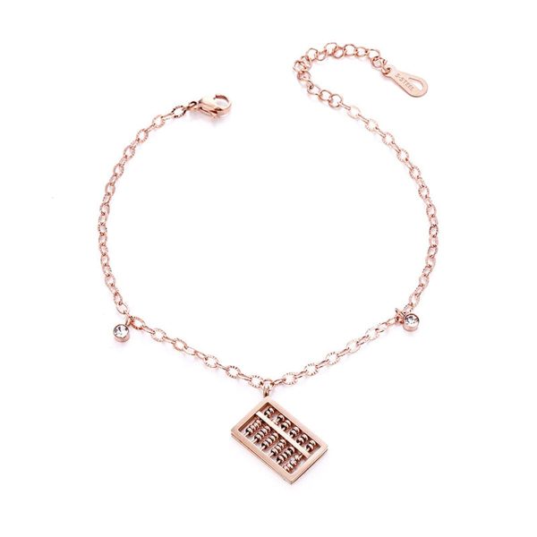 18K Rose Gold-Plated & Cubic Zirconia Abacus Charm Anklet Discount