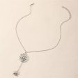 Silver-Plated Spider & Web Drop Necklace on Sale