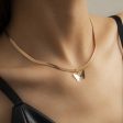 18K Gold-Plated Butterfly Snake Chain Choker Necklace Hot on Sale