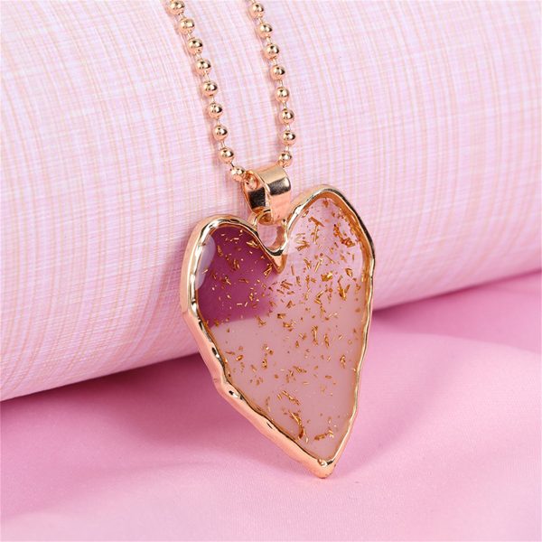 18K Gold-Plated & Light Pink Heart Pendant Necklace Online Hot Sale