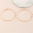 18K Gold-Plated Wavy Hoop Earrings Cheap