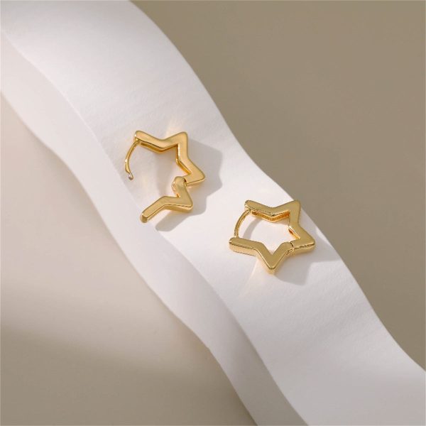 18K Gold-Plated Star Hoop Earrings Online