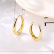 18K Gold-Plated Ellipse Huggie Earrings For Cheap